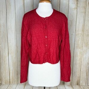 Aritzia Wilfred Red Marled Cardigan